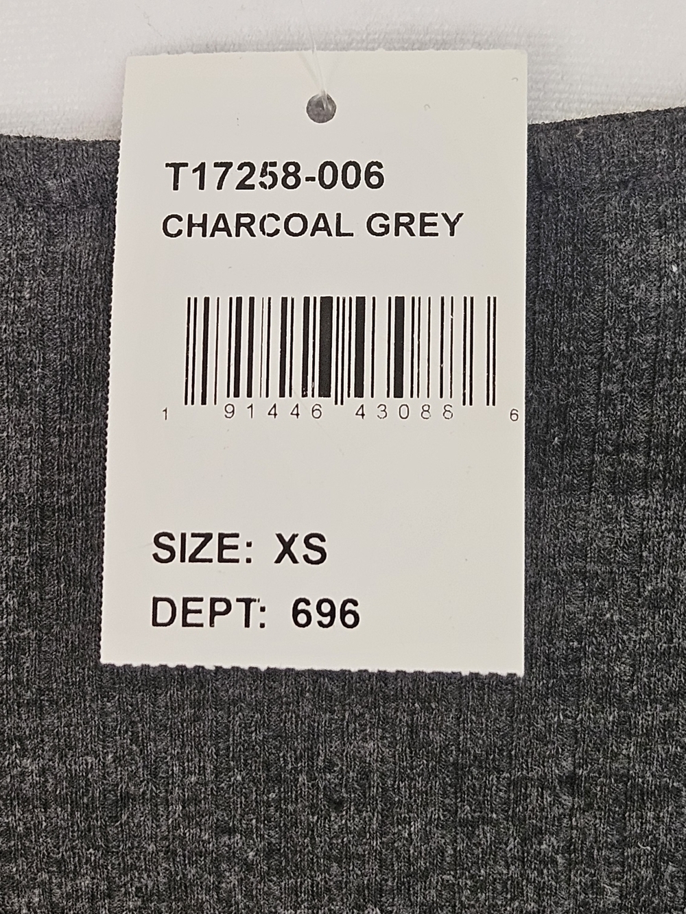 LUSH Charcoal Grey Ruched Front Long Sleeve Crop Top Blouse - Size XS NWT - Picture 10 of 13
